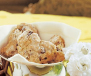 Heart-Shaped Dried Cherry and Chocolate Chip Scones 