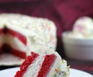 Red Velvet Ice Cream Cake