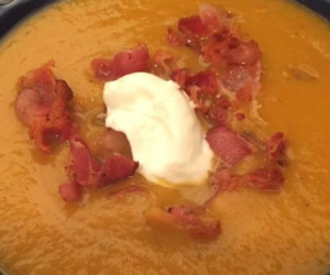 Roasted Butternut Squash And Bacon Soup