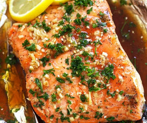 Grilled Salmon with Soy-Honey Marinade