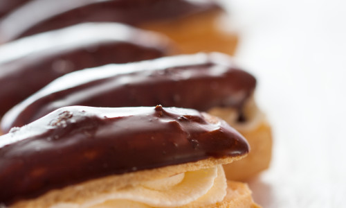 Chocolate Eclairs with Custard Filling
