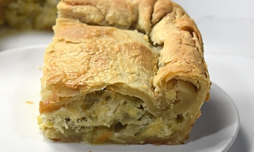 Greek Leek Pie with Homemade Phyllo Dough