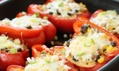 Stuffed Bell Peppers with Ground Turkey