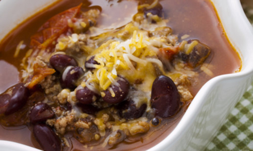 Turkey Chili Soup with Hominy