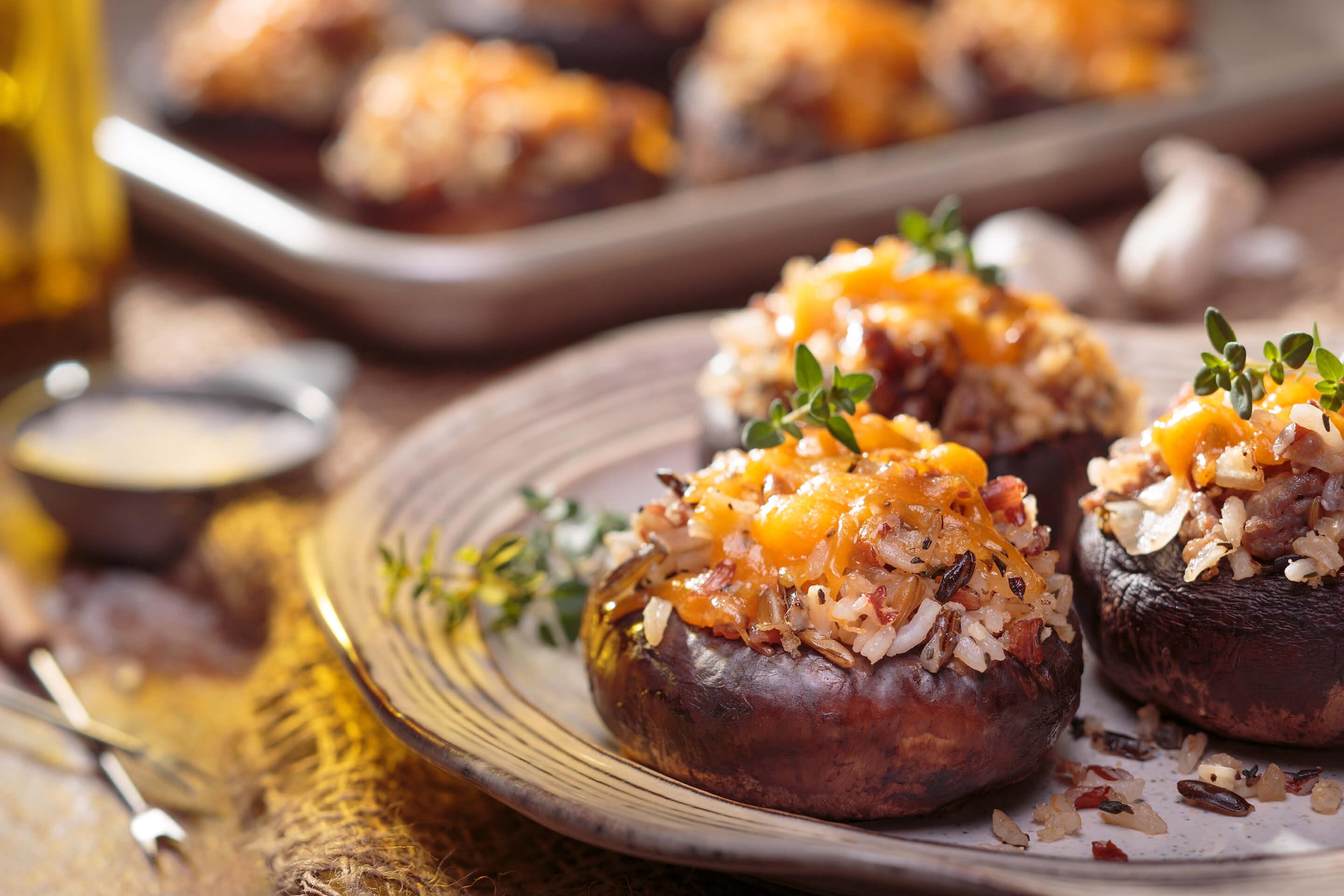 Wild Rice & Sausage-Stuffed Mushrooms