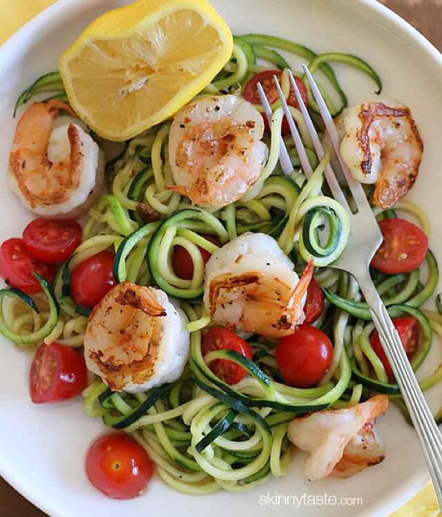 Zucchini Noodles with LemonGarlic Shrimp BigOven